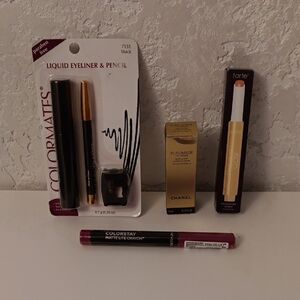 BUNDLE OF 4...  Revlon ColorStay Matte Lip Liner - Deep Berry, Liquid Eyeliner &